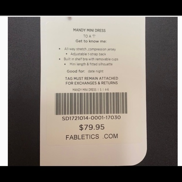 Fabletics Black Dress w/ T-Back with Straps Built N Bra Great for Causal Outing - Picture 7 of 7